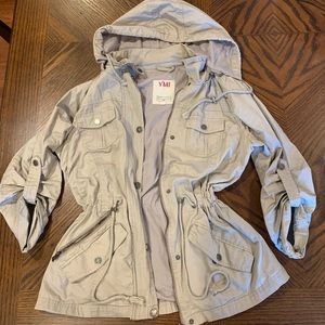 Khaki jacket with zipper size large
